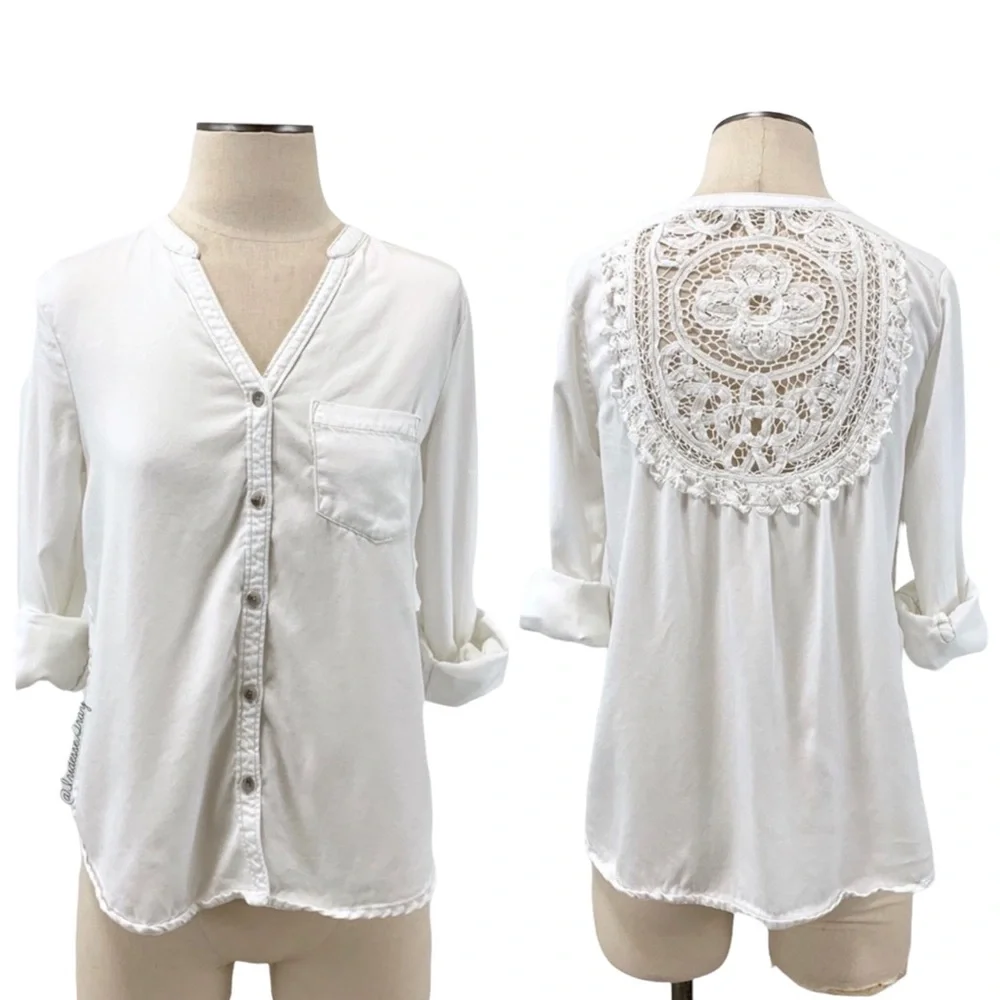 Anthropologie Holding Horses Prairie Lace Shirt XS